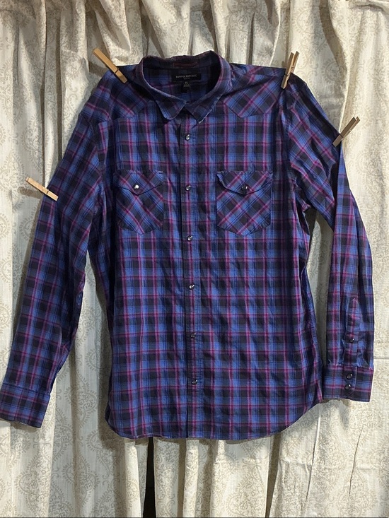 Banana Republic Other - Banana Republic Purple and Blue Plaid Button-Down Shirt